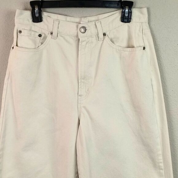 Gianni Bini Cream Straight Wide Leg High Waist Jeans Sz 13 (NWOT) - Picture 2 of 10